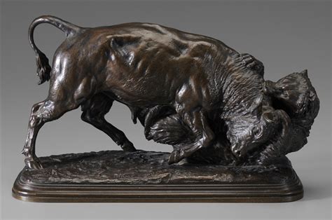 Isidore Jules Bonheur Bear & Bull Bronze statue Signed I.Bonheur …