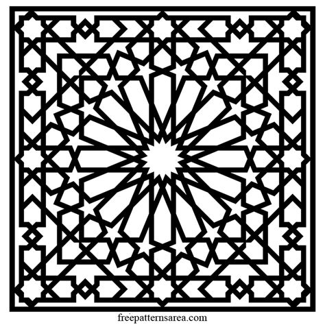 Islamic Arabesque Geometric Art Pattern Vector FreePatternsArea