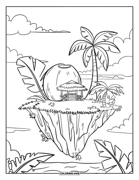Island Coloring Page