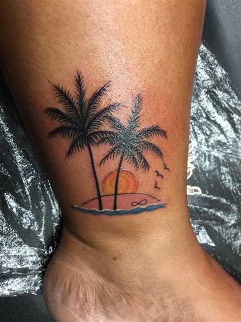 Island sunset Palm tree tattoo Palm tree tattoo, Tree tattoo, Island