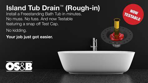 Island tub drain installation.  OS&B ITD60 - ABS, Island Tub Drain Rough-in for Fre...