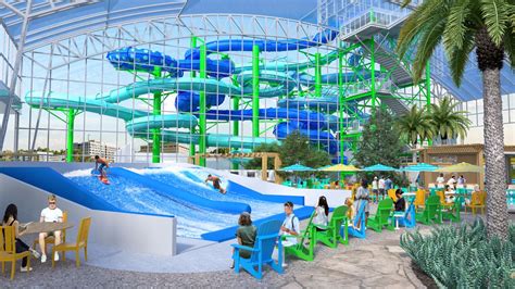 Island waterpark at showboat. The Island Waterpark at The Showboat Resort, the largest indoor beachfront waterpark in the world, debuted at Atlantic City Boardwalk this summer. Island Waterpark at The Showboat Resort covers 120,000 square feet and holds more than 317,000 gallons of water. 