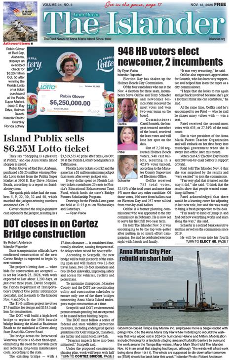 Islander newspaper.  Nov 18, 2025 · The Rod & Reel Pier in Anna Maria remains in...
