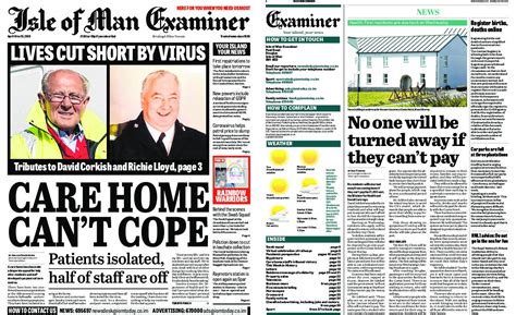 Isle of Man Examiner online newspaper in English