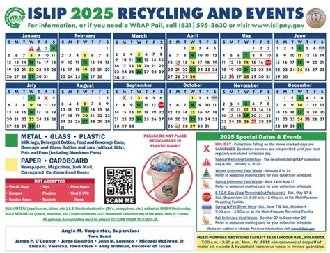 Islip Recycling Calendar Printable Calendar