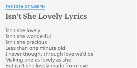 Isnt she lovely lyrics. Things To Know About Isnt she lovely lyrics. 