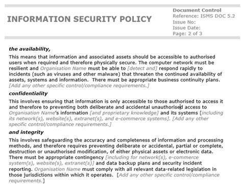 Iso 27001 Security Policy Example