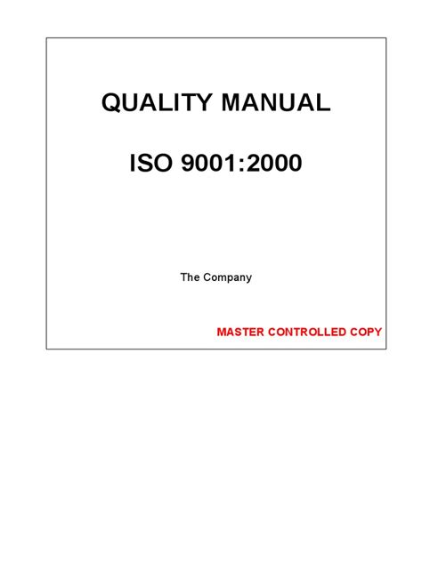Iso 90012000 quality manual and operational procedures. - 1999 club car golf cart owner manual.