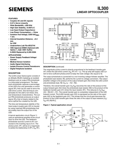 Isolated amplifier.  It covers the IL300&rsquo;s coupling specifications, a...