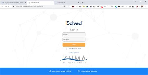 Welcome. Log in to access isolved People Cloud applications. Username Typically your work email address. Remember my username.. 
