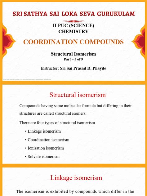Isomerism in coordination compounds pdf.  This document discusses different ...