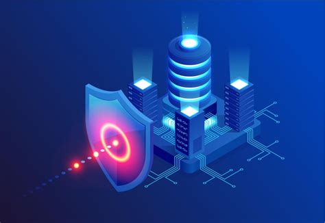 Isometric Protection Network Security And Safe Your Data Concept Web