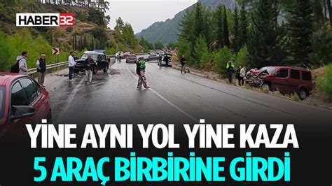 Isparta Yolunda 5 Araç Birbirine Girdi.