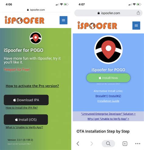 Ispoofer. Now, click on ‘Patch' and then run the AltStore Server desktop app. Then, click on your ‘Device Name' under ‘Install AltStore'. Finally, go to the ‘Device Management' under Settings, and provide the Apple ID. Now, you can successfully run the iSpoofer app on your iPhone and play Pokemon Go. Pros. 