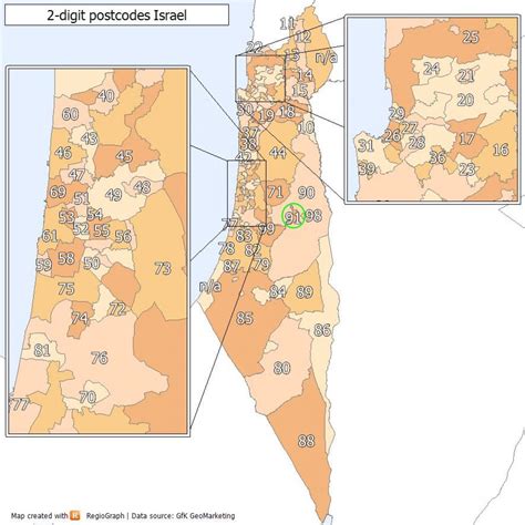 Israel zip code. Postal codes are assigned by Israel Post generally from north to south, with the first two postal code digits being the postcode areas — thus, Metula in the north has 1029200 as … 