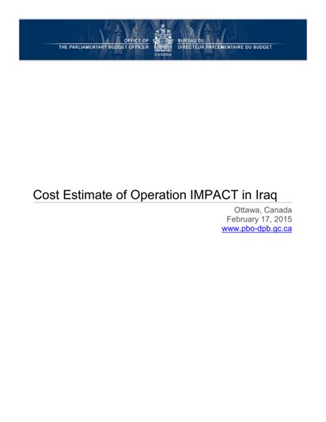 Issues in Estimating the Cost of Operations in Iraq and the …