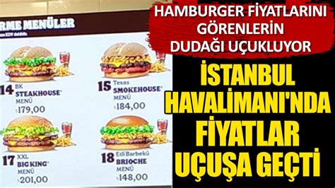 Istanbul havalimanı hamburger fiyatları