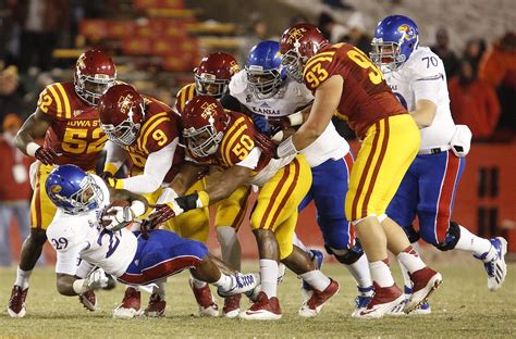 Saturday's game between Kansas and Iowa State in College Football at David Booth Memorial Stadium is scheduled to commence at 3:30PM ET. Who: Iowa State vs. Kansas. Date: Saturday October 1, 2022. Time: 3:30PM ET / 12:30PM PT. Venue: David Booth Memorial Stadium.. 
