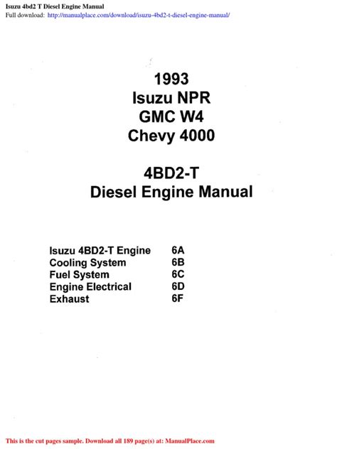 Isuzu 4bd2 t diesel engine full service repair manual 1993 1999. - Esco institute section 608 certification exam preparatory manual epa certification.