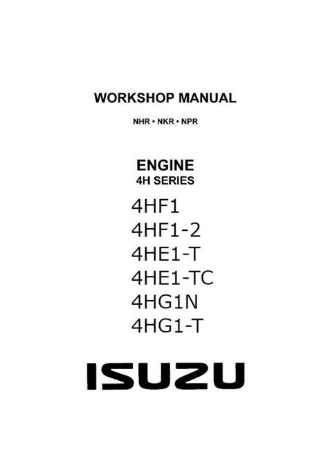 Isuzu 4h series engine full service repair manual. - 86 91 kawasaki 650 sx service manual.