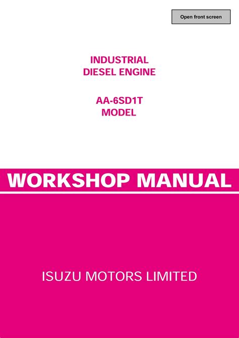 Isuzu aa 6sd1t model industrial diesel engine workshop service repair manual best. - Lg lfx21980st service manual repair guide.