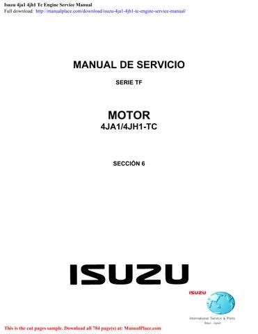 Isuzu chevrolet 4ja1 4jh1 tc engine service manual spanish. - Impresora láser dell 1720dn luces de error.