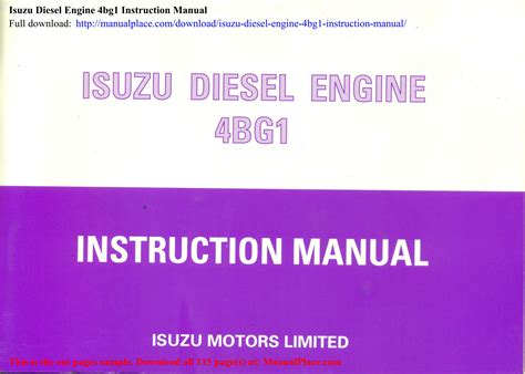 Isuzu diesel engine 4bg1 instruction manual. - De un ayer no tan lejano.