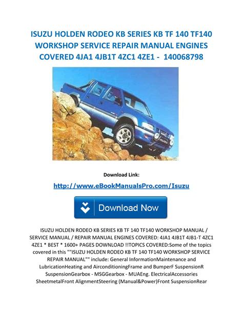 Isuzu holden rodeo kb series kb tf140 service repair manual. - Cosco alpha omega car seat user manual.