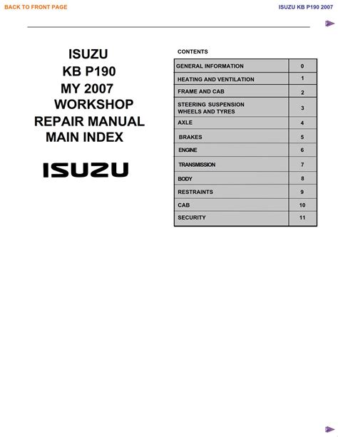 Isuzu kb p190 my 2007 workshop repair manual download. - Staging musical theatre a complete guide for directors choreographers and.