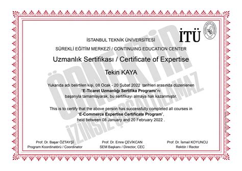 Itü dış ticaret sertifika programı