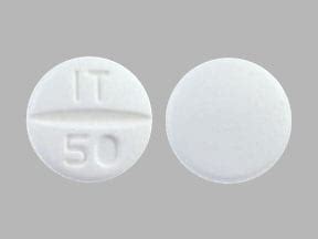 It 50 white pill. Further information. Always consult your healthcare provider to ensure the information displayed on this page applies to your personal circumstances. Pill with imprint N 50 is White, Round and has been identified as Metoprolol Succinate Extended-Release 50 mg. It is supplied by Ingenus Pharmaceuticals, LLC. 