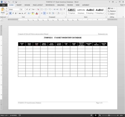 It Asset Inventory Database Log Template Itam102 5