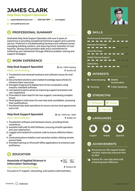 It Help Desk Support Resume Samples Qwikresume