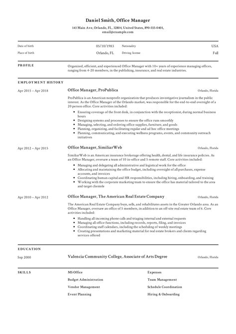 It Manager Resume Template