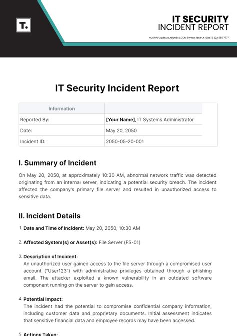 It Security Incident Report How to create an IT Security Incident