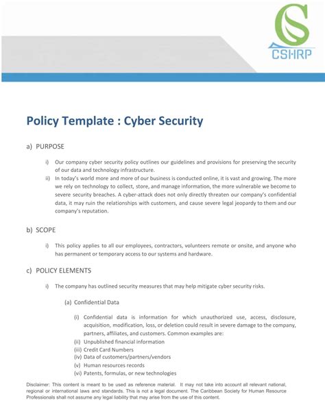 It Security Policy Template For Small Business Database