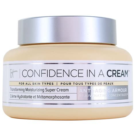 It cosmetics confidence in a cream. This item: IT Cosmetics Confidence in a Cream, Hydrating and Anti-Ageing Moisturiser. £6800 (£22.67/count) +. IT Cosmetics Confidence in Your Beauty Sleep, a Velvety Cream Boosting Long-Lasting Moisture for All Skin Types. £3840 (£65.08/100 ml) 
