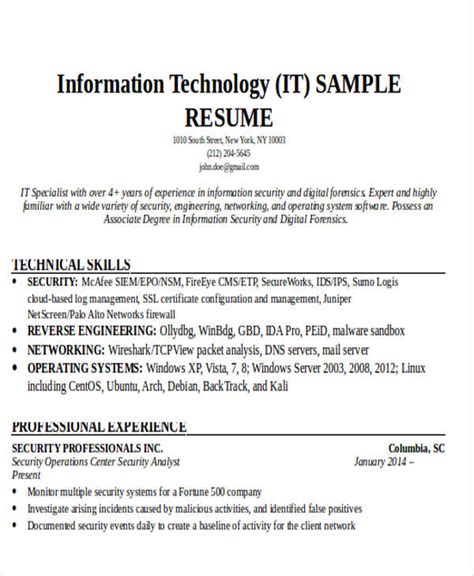 It resume template. Things To Know About It resume template. 