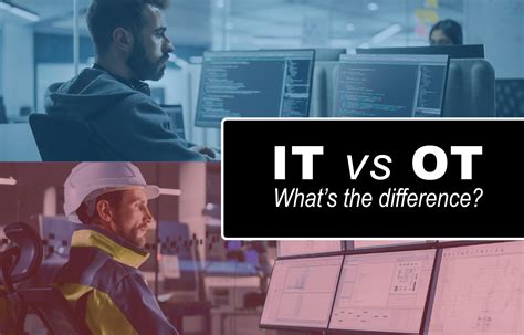 It vs ot. Summary. Connectivity & Cybersecurity Part 1 of 3: IT-OT Convergence. In their quest to optimize operations, manufacturing companies in recent years have begun discovering the value of operational technology (OT) data. When this data is accessed by information technology (IT) storage and computing resources, it can more effectively be ... 