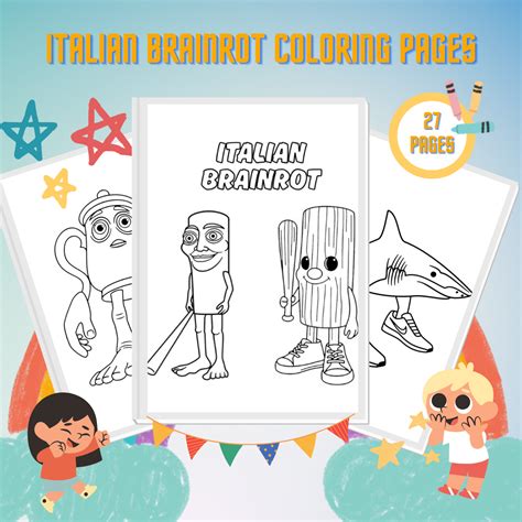 Italian Brainrot Coloring Shee