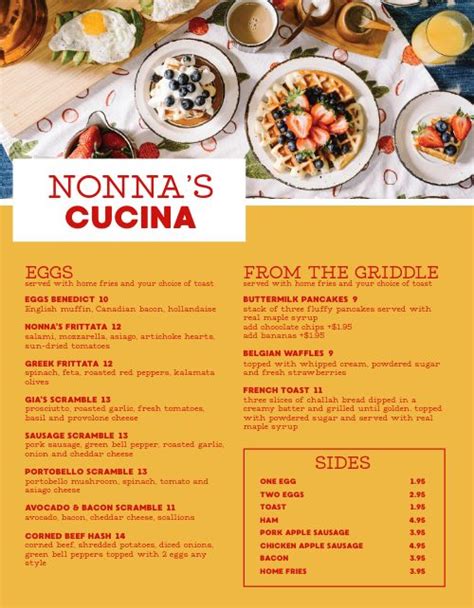 Italian Breakfast Menu Design Template by MustHaveMenus