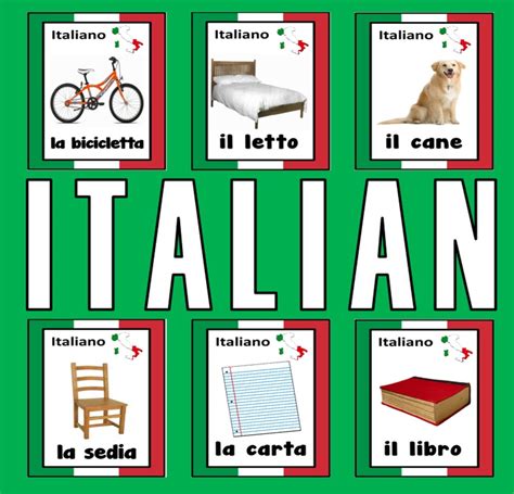 Italian Flashcards Printable