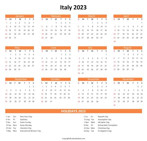 Italian Holidays 2023