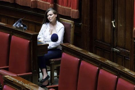 Italian lawmaker who fought to allow nursing one’s baby during working session is now first to do so