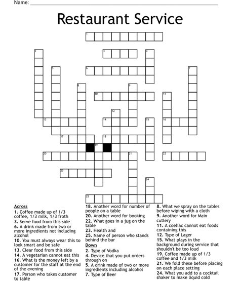 Italian restaurant courses crossword clue 7 letters. Italian restaurant is a crossword puzzle clue that we have spotted 7 times. There are related clues (shown below). Referring crossword puzzle answers. PIZZERIA. … 