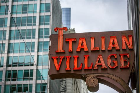 Italian village chicago. CALAMARI, fried squid with seasoned cornmeal meal and flour, or + grilled with garlic, olive oil, oregano and paprika 16.00 . CHICKEN BROTH, Pastina, cup 4.00, bowl 5.00 + MINESTRONE, hearty classic Italian ve getablestock soup, cup 5.00, bowl 6.00 