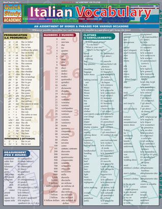 Download Italian Vocabulary An Assortment Of Wordsphrases For Various Occasions By Quickstudy