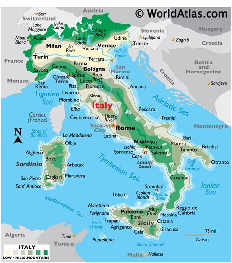 Italy Large Color Map