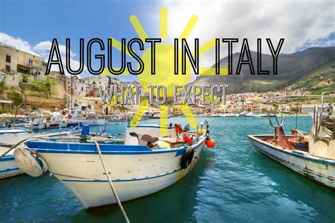 Italy in august. Italy's prime minister says he wants Italy to reopen for tourism as soon as May. Another major European power is on the verge of reopening. Italy's prime minister says the country ... 