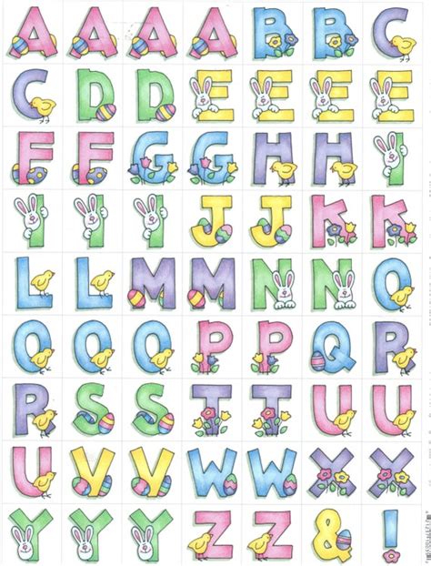 Items similar to Easter Alphabet Letters Scrapbook Cut Outs Beary Patch